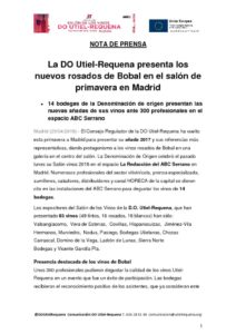 20180425 La DO Utiel-Requena celebra el V Salon en Madrid 0