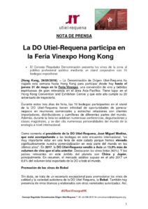 2018_05_29 Utiel-Requena participa en Vinexpo Hong Kong 0