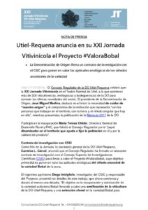 NdP XXI Jornada Vitivinícola DO Utiel-Requena 0
