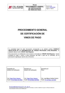 PG-03 Rev.09 PROCED. GENERAL VINOS DE PAGO 29-05-20 0
