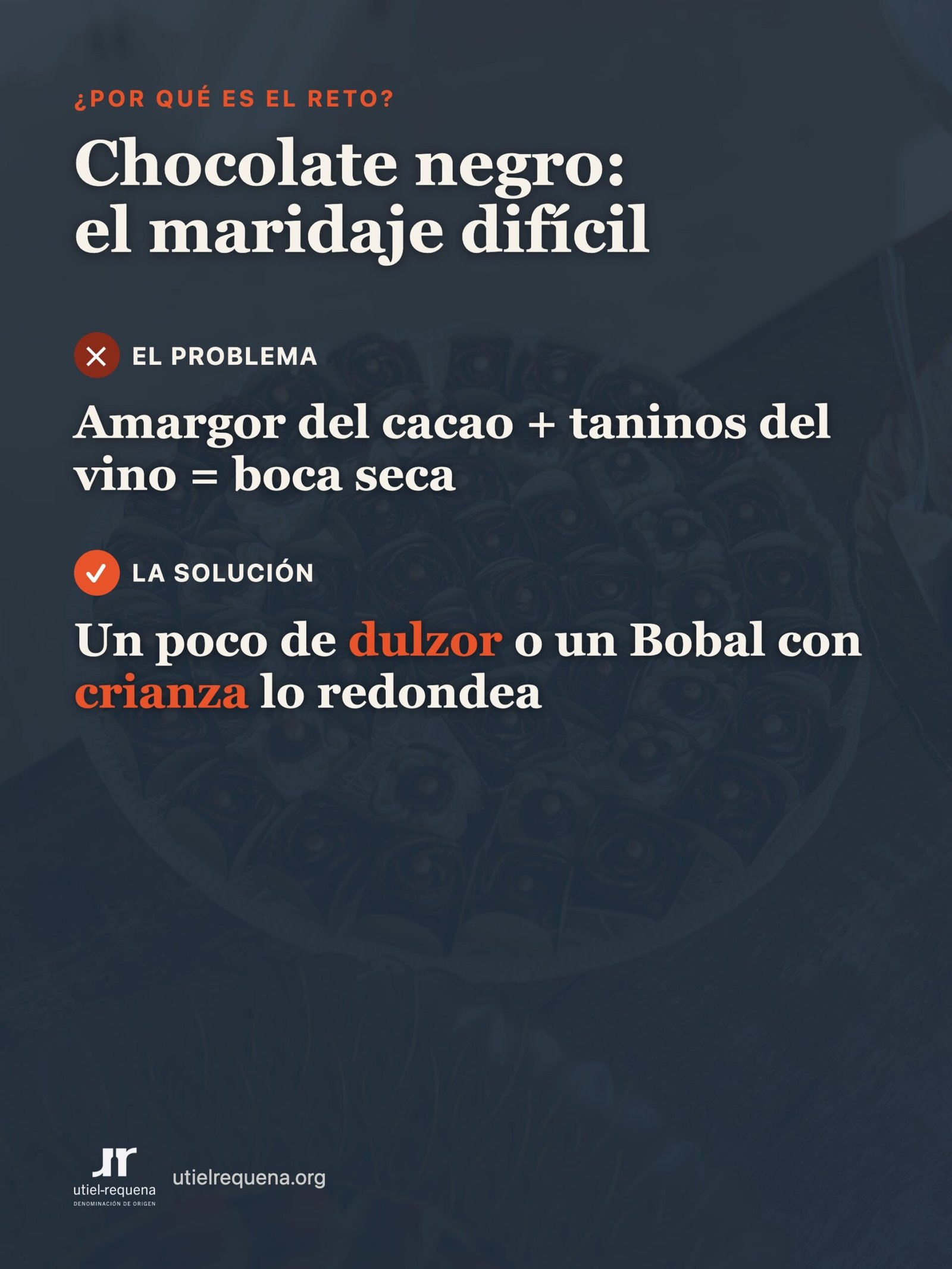 Por qué el chocolate negro es el reto del maridaje con vino