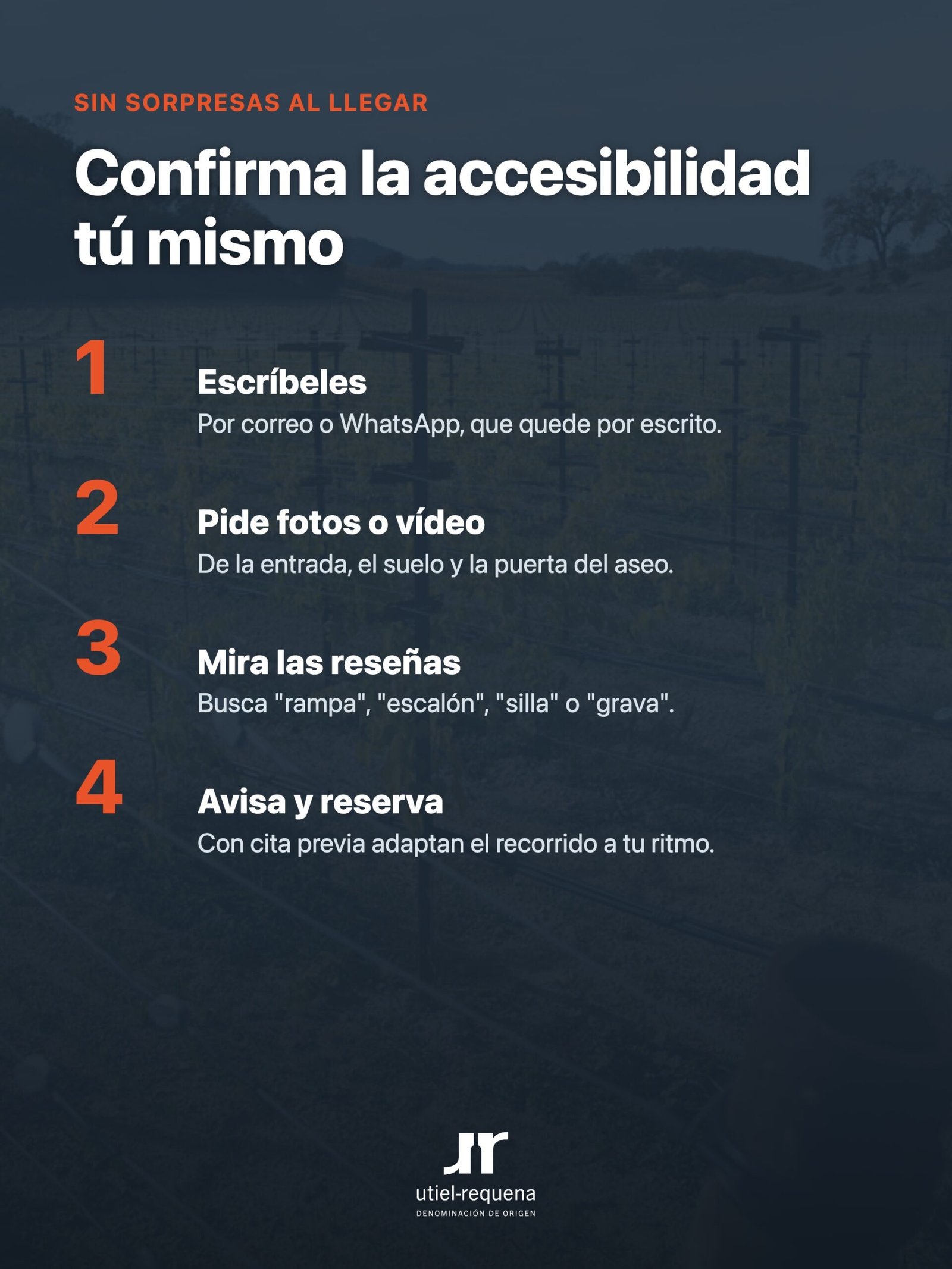 Cuatro pasos para confirmar la accesibilidad de una bodega antes de reservar
