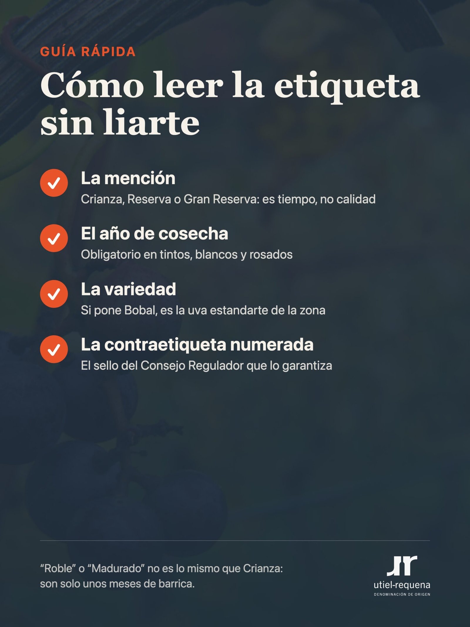 Cómo leer la etiqueta de un vino de la DO Utiel-Requena en cuatro pasos