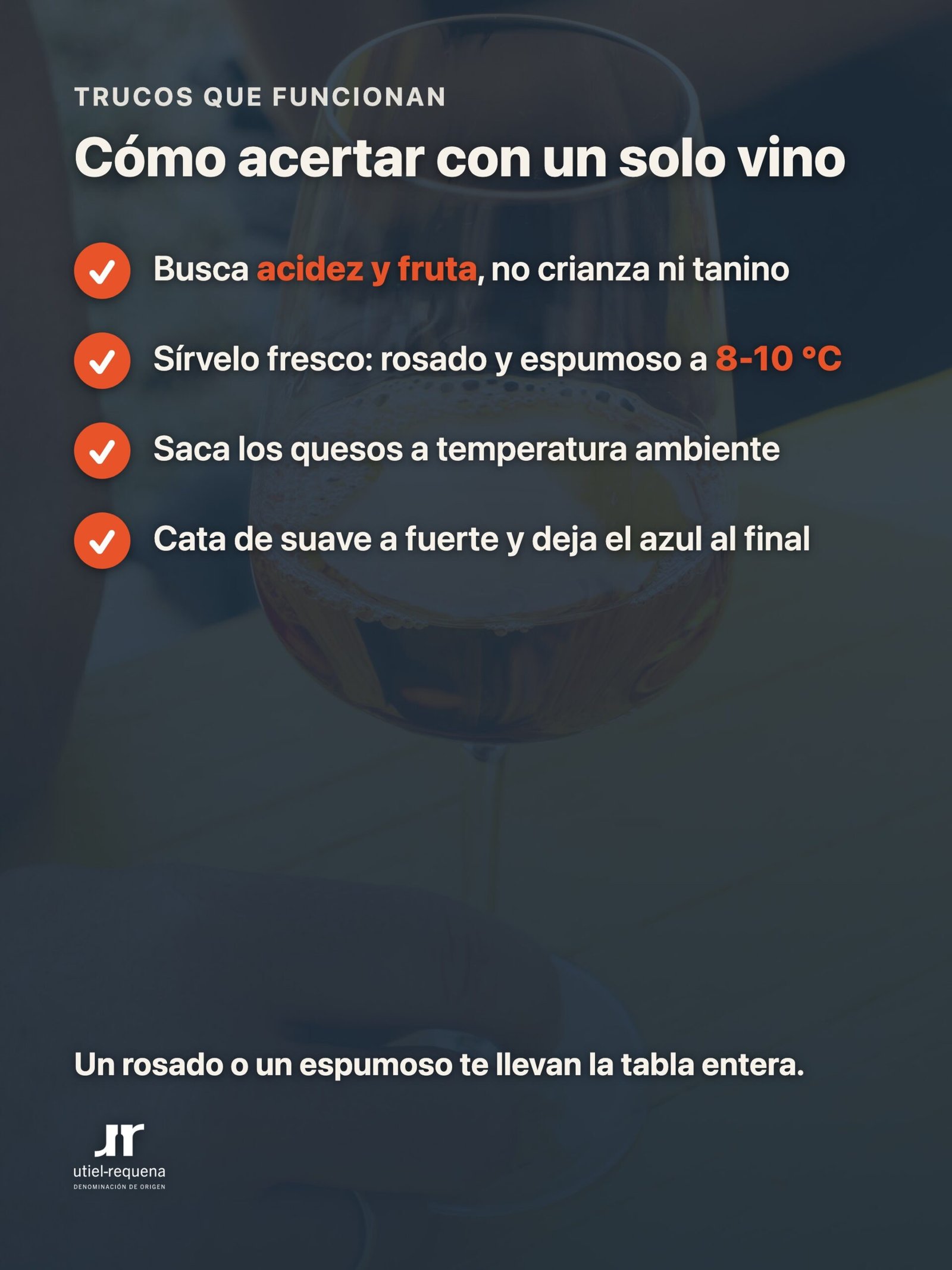 Como acertar con un solo vino para una tabla de quesos: acidez, temperatura y orden de cata