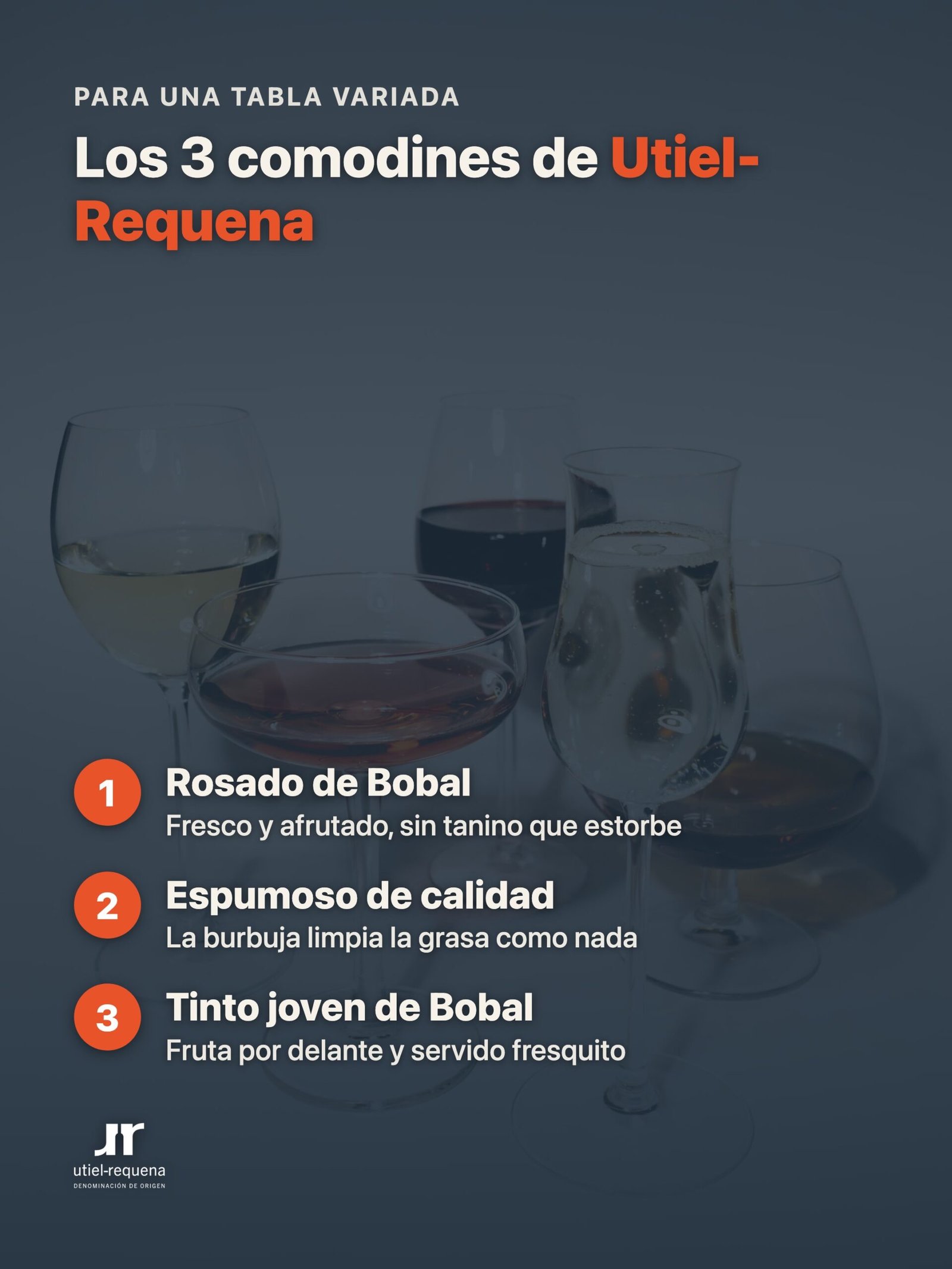 Los tres comodines de la DO Utiel-Requena para una tabla de quesos: rosado, espumoso y tinto joven de Bobal